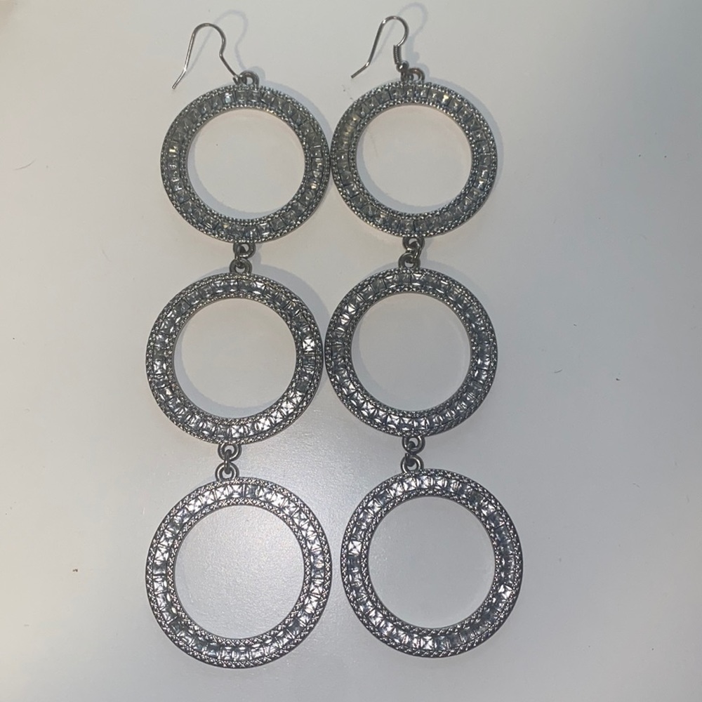 Bebe 3 hoop hanging earrings